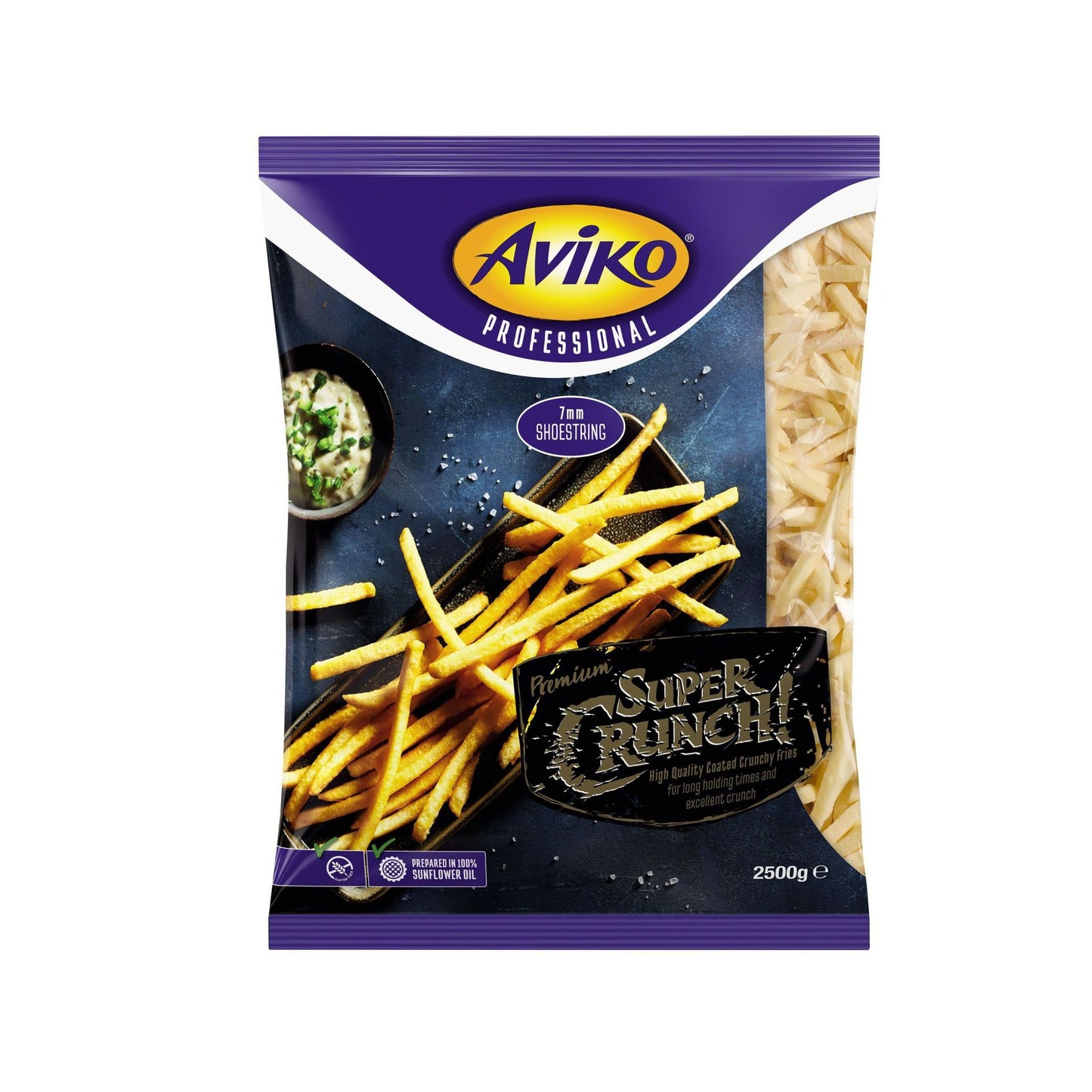 Aviko super crunch fagyasztott hasábburgonya ropogós bevonattal 7mm 2,5kg