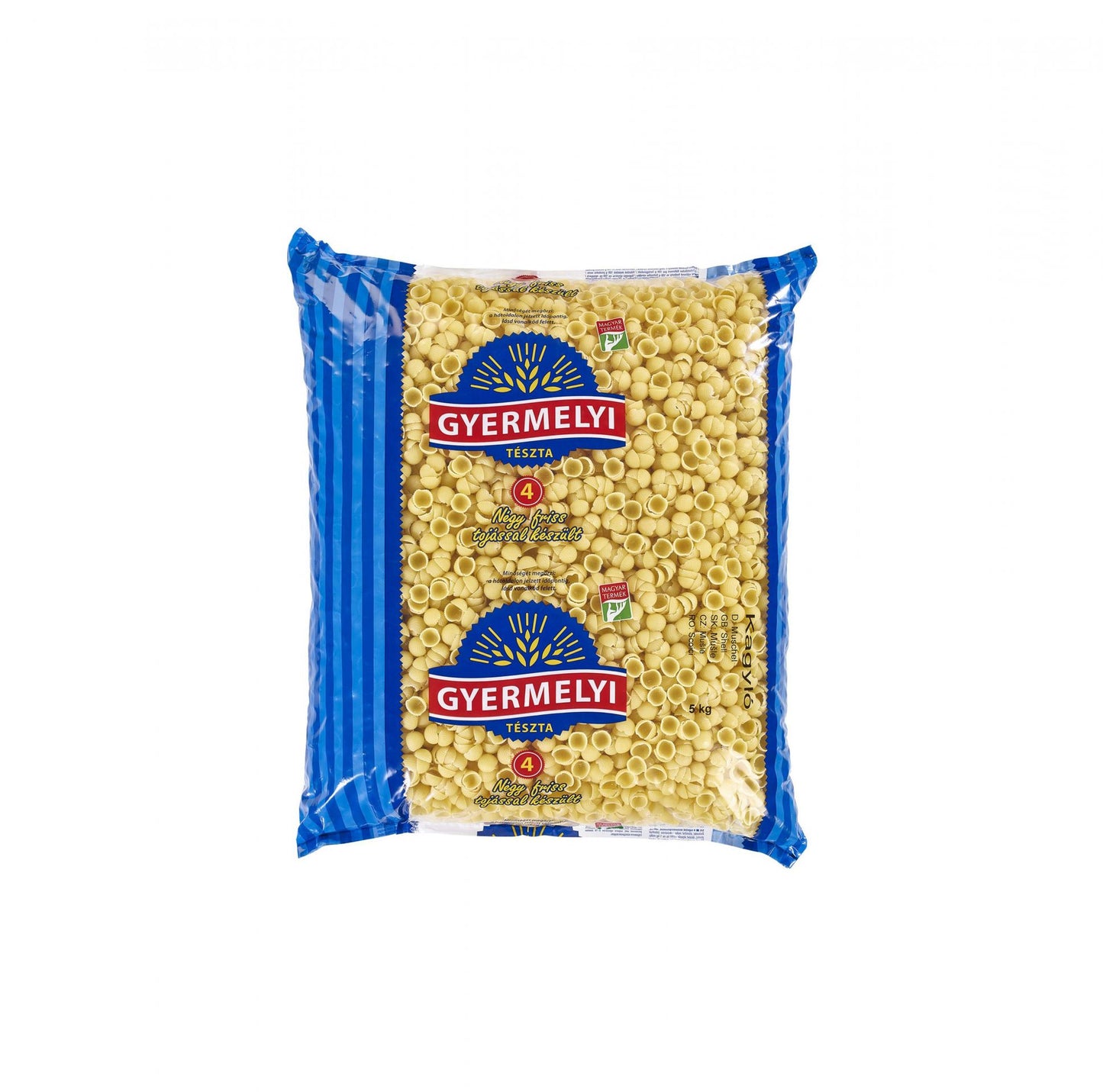 Gyermelyi 4 tojásos kagyló tészta 5kg