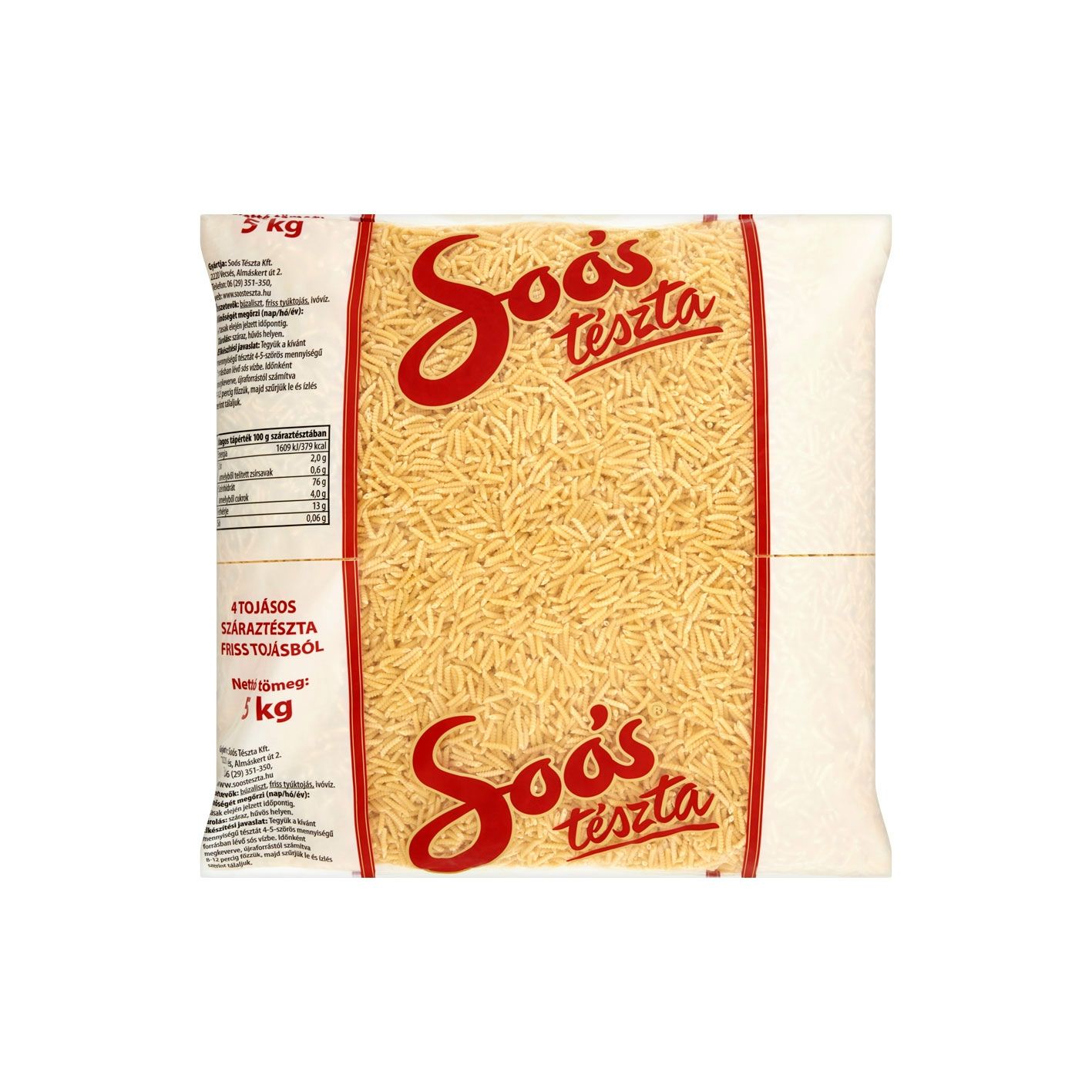 Soós 4 tojásos csiga tészta 5kg