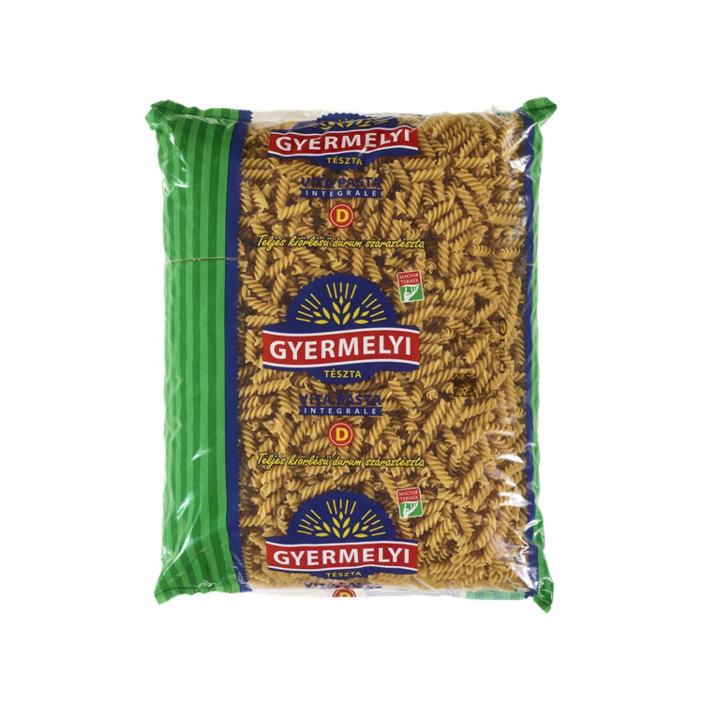 Gyermelyi teljes kiörlésű orsó tészta 5kg