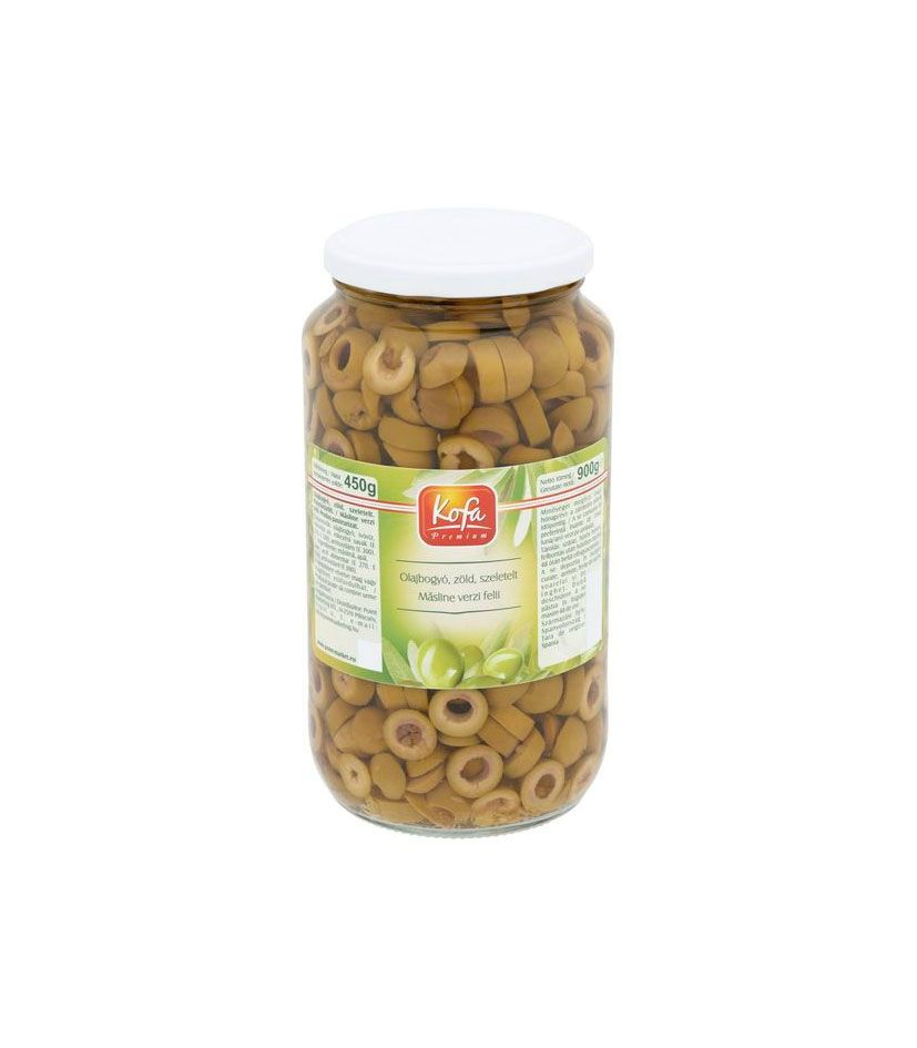 Zöld olívabogyó szeletelt 900/450g